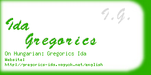 ida gregorics business card